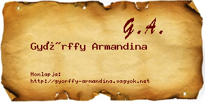Győrffy Armandina névjegykártya